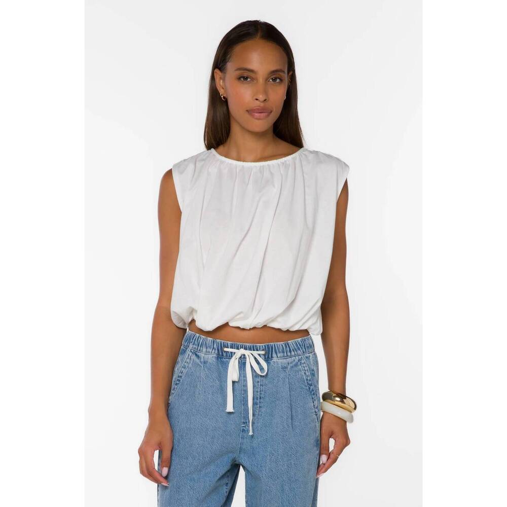 NEW VELVET HEART gwen sleeveless top in optic white